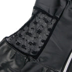 SUBBLIME - 957711 VESTIDO DE COURO COM ZÍPER DE RENDA PRETO L/XL