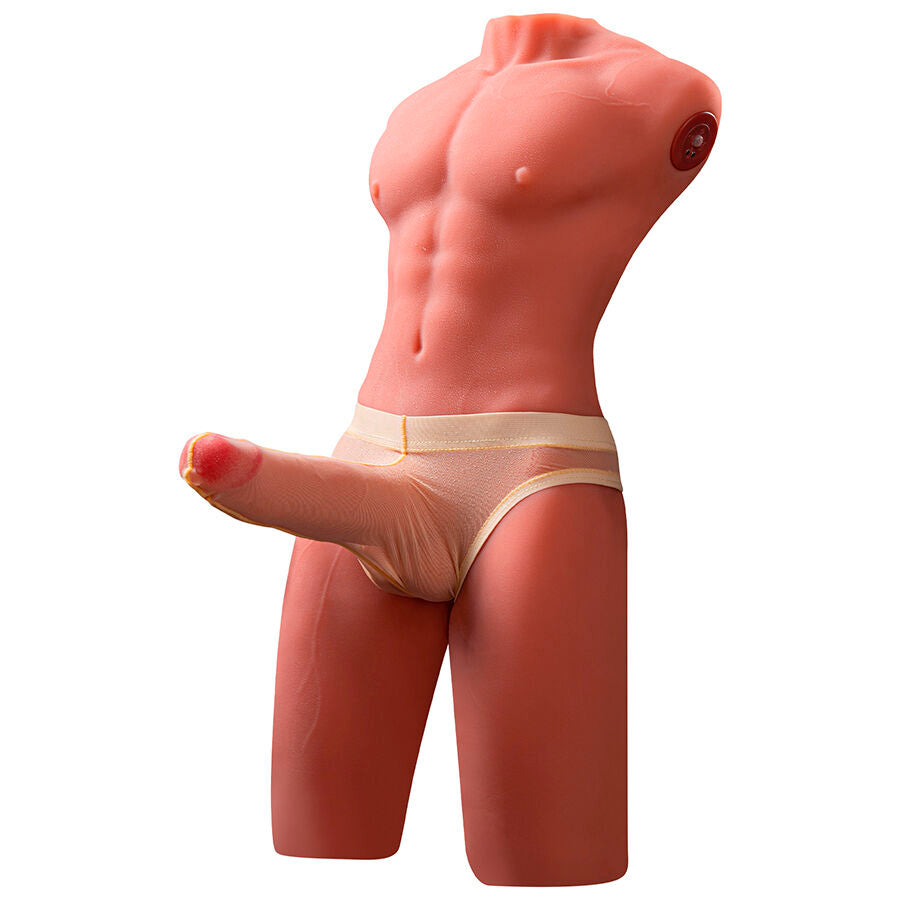XISE - JASON MEIO CORPO MASCULINO REALISTA COM FUNÇÃO DE EMPURRAR E VIBRAR 55 CM