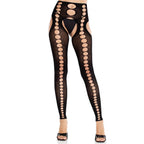 LEG AVENUE - MEIAS SEM ALÇAS SEM COSTURAS OPACAS PRETAS