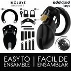ADDICTED TOYS LOCKED - GAIOLA DE PÊNIS DE OBSIDIANA TAMANHO M