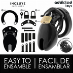 ADDICTED TOYS LOCKED - GAIOLA DE PÊNIS DE OBSIDIANA TAMANHO S