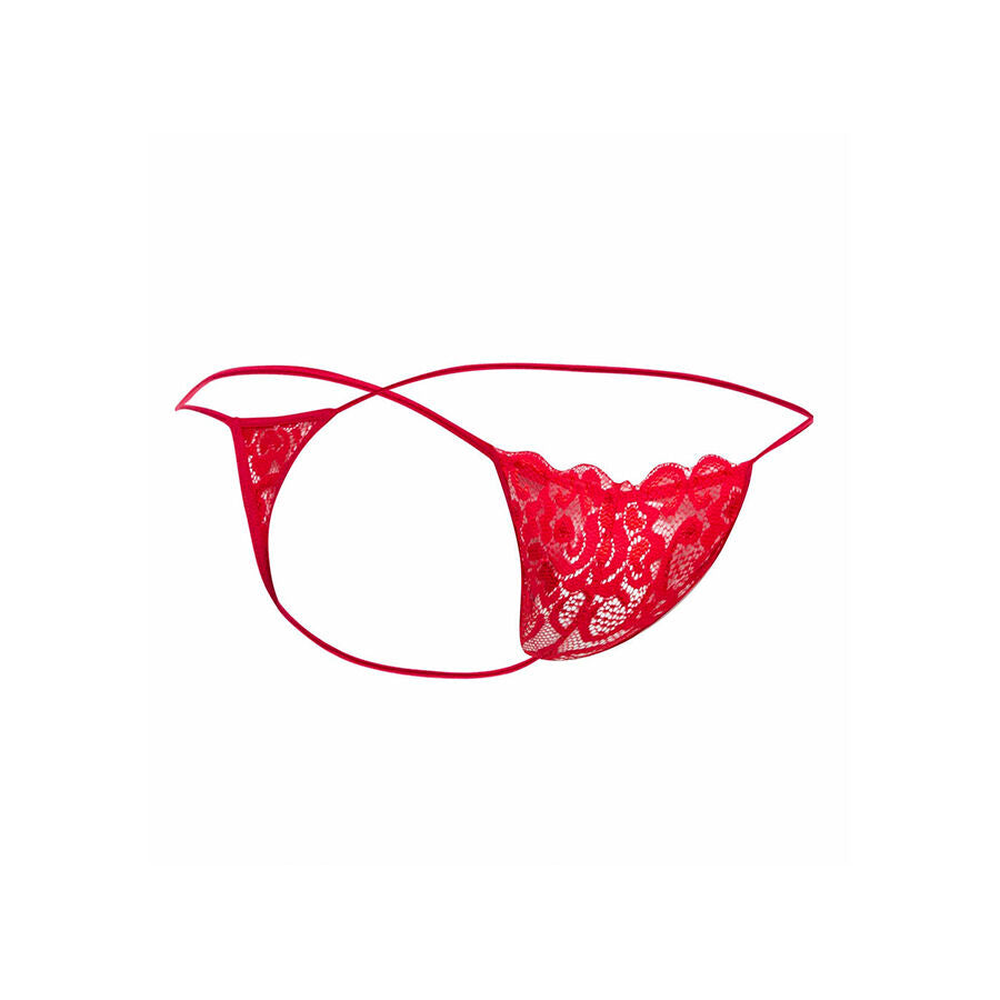 MOB - TANGA DE RENDA VERMELHA TAMANHO P/M