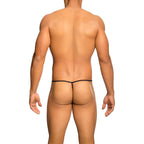 MOB - TANGA TRANSPARENTE EM FORMATO T PRETA TAMANHO L/XL