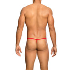 MOB - TANGA TRANSPARENTE VERMELHA EM FORMATO DE T TAMANHO L/XL
