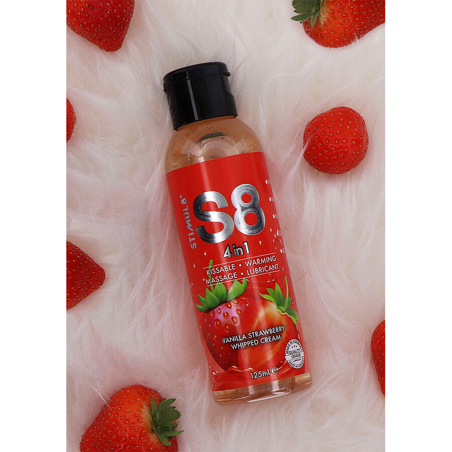 STIMUL8 - S8 LUBRIFICANTE 4 EM 1 DE SOBREMESA DE MORANGO 125 ML