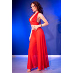 CHILIROSE - CR 4857 CONJUNTO DE BLUSA E CALÇA VERMELHA TAMANHO G