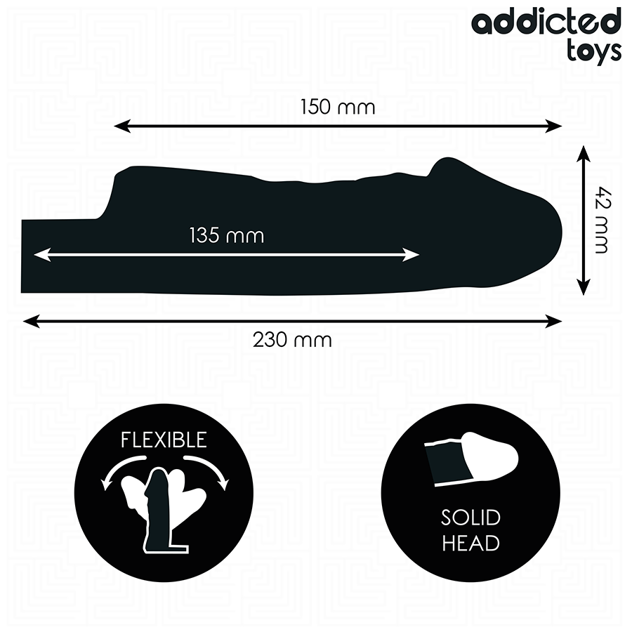 ADDICTED TOYS - EXTENSÃO DE PÊNIS TRANSPARENTE TAMANHO S 23 CM