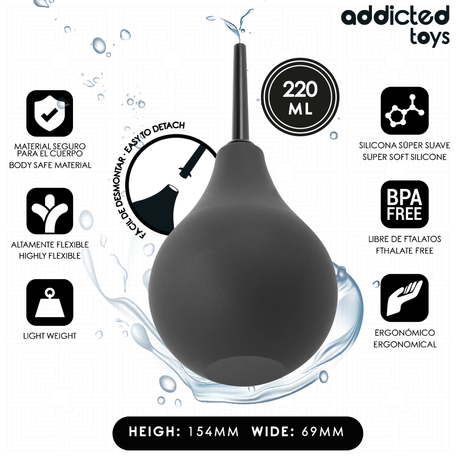 ADDICTED TOYS - LIMPADOR ANAL DE VIAGEM TAMANHO L 220 ML