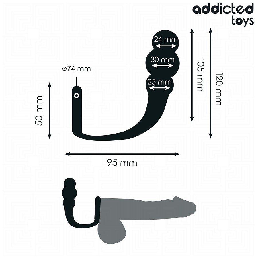ADDICTED TOYS - PLUG ANAL COM ANEL MODELO 1