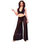 CHILIROSE - CR 4857 CONJUNTO DE BLUSA E CALÇA PRETA TAMANHO G
