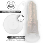 COCK MILLER - DILDO COM VENTOSA, LUZES E VIBRAÇÃO COM CONTROLE REMOTO BRANCO 20,5 CM