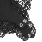 SUBBLIME - TEDDY PRETO FLORAL DETALHE DE RENDA S/M