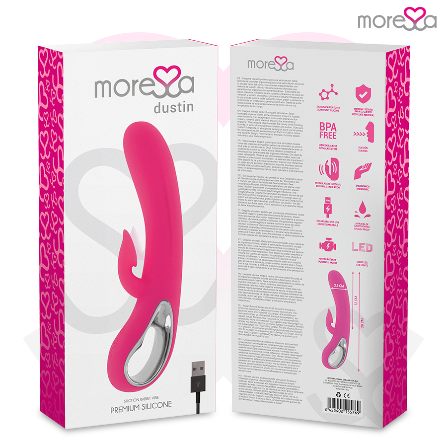 MORESSA - DUSTIN SUCÇÃO CLITÓRICA E VIBRAÇÃO PODEROSA SILICONE PREMIUM RECARREGÁVEL