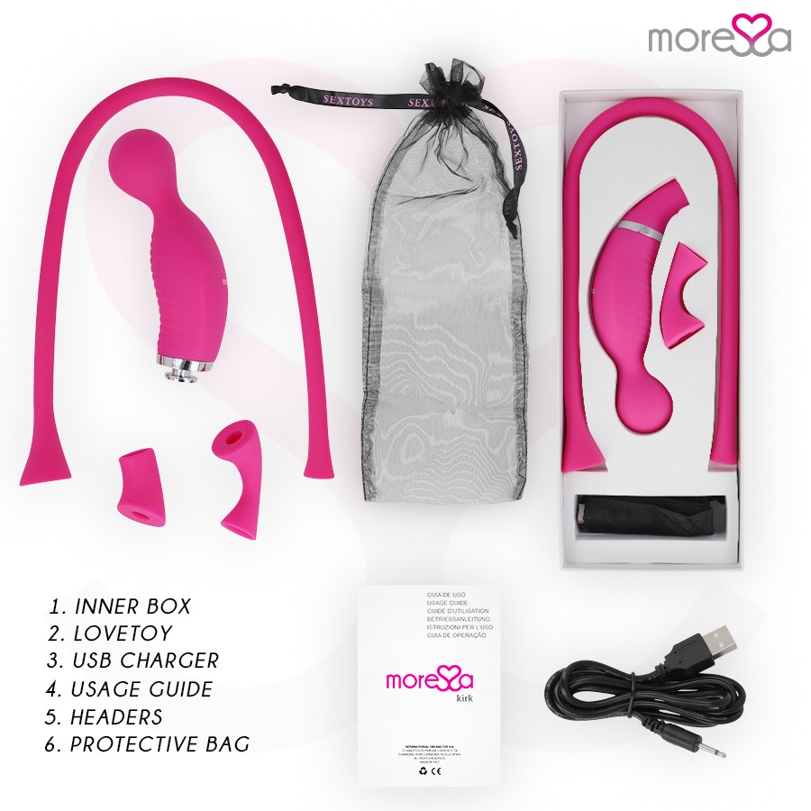 MORESSA - KIRK DUO SUCÇÃO + MASSAGEADOR MULTI-PERFORMANCE PREMIUM SILICONE RECARREGÁVEL