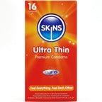SKINS - PRESERVATIVOS ULTRA FINOS PREMIUM PACOTE COM 16