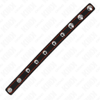 KINK - ANEL DE COURO PARA PÊNIS COM FECHO DE PRESSÃO FORRO VERMELHO 21 X 1,5 CM
