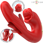 INTENSE - NATHY VIBRADOR DUPLO COM BOCA ESTIMULANTE MULTIFUNÇÕES VERMELHO