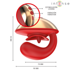 INTENSE - VIBRADOR E ESTIMULADOR MARIAH EM FORMATO U 10 VIBRAÇÕES VERMELHO