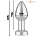 INTENSE - PLUG ANAL DE METAL VIBRANTE COM LUZES LED E CONTROLE REMOTO - TAMANHO M