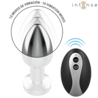 INTENSE - PLUG ANAL DE METAL VIBRANTE COM LUZES LED E CONTROLE REMOTO - TAMANHO M