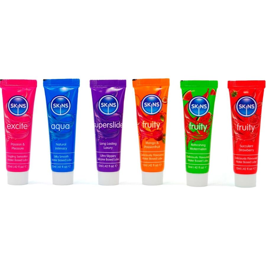 SKINS - KIT DE LUBRIFICANTES VITAL & FRUITY 6 x 12 ML