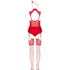 LIVCO CORSETTI FASHION - LIMPID SNOWFLAKES LC 90604 BODY + MEIAS + TIARA DE NATAL TAMANHO L/XL