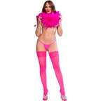 CHILIROSE – CR 4884 MEIAS COM RENDA FÚCSIA TAMANHO S/L