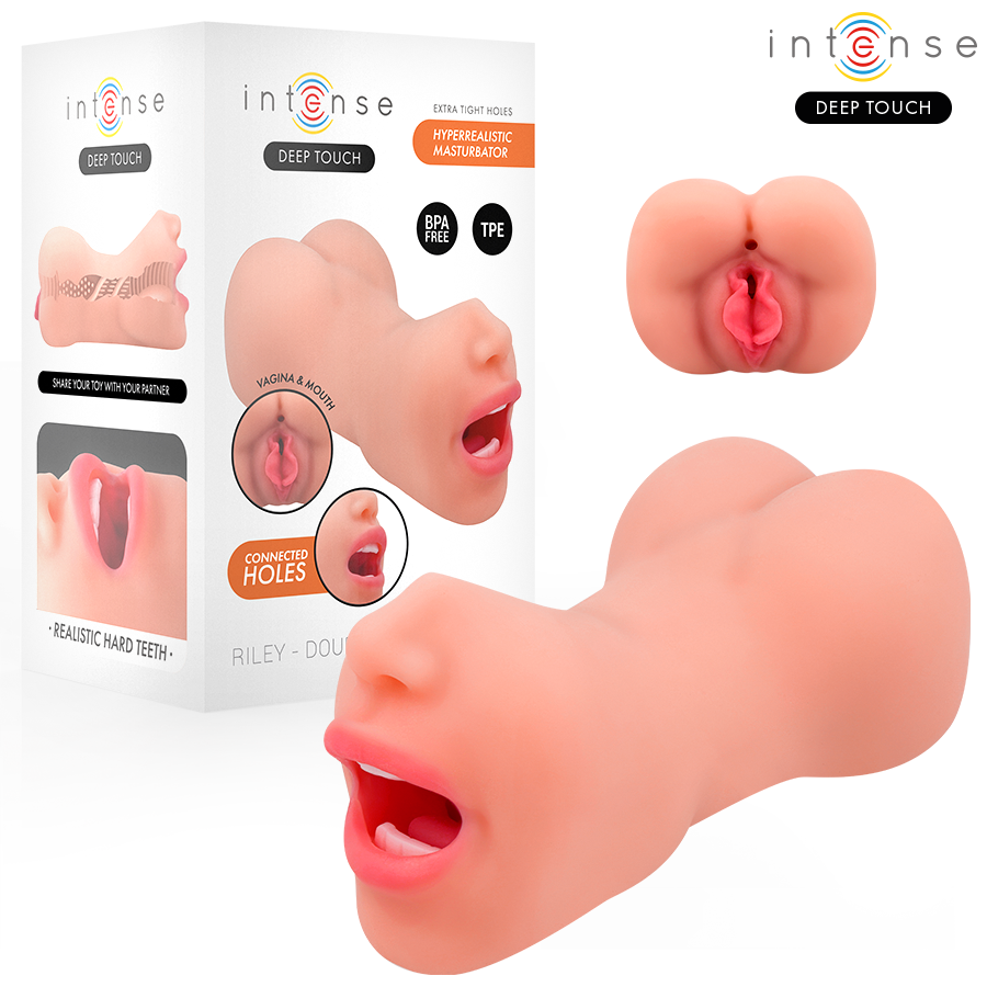 INTENSE DEEP TOUCH - MASTURBADOR RILEY COM DUPLA BOCA E VAGINA