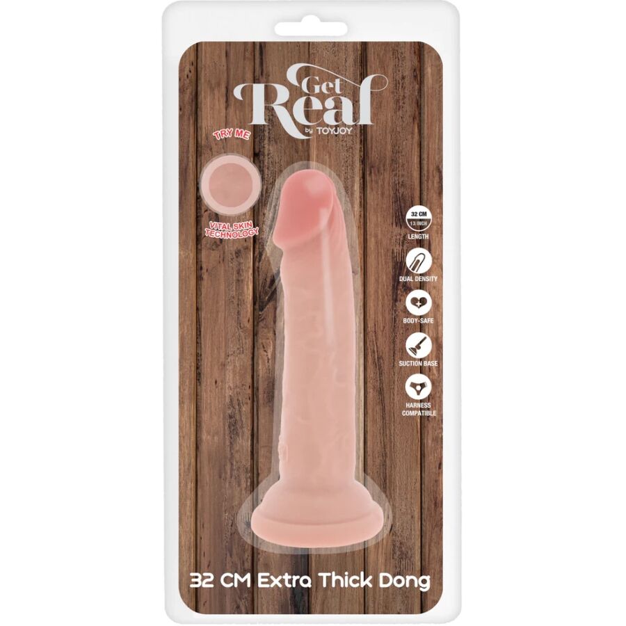 GET REAL - PÊNIS DE TPE DELUXE DE DUPLA DENSIDADE E ESPESSURA 32 CM