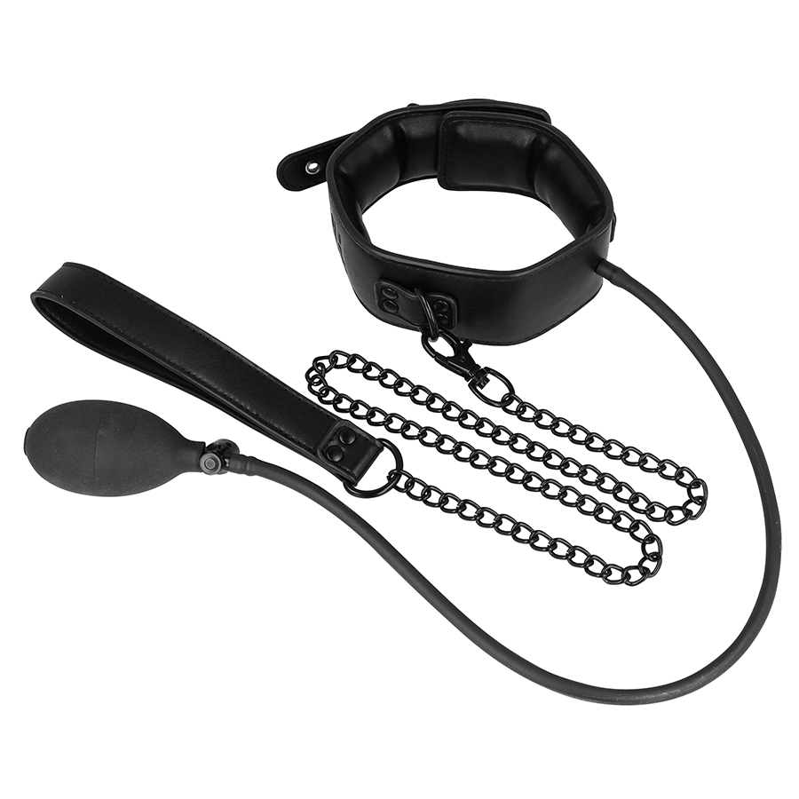 FETISH SUBMISSIVE BONDAGE - COLEIRA DE ESTRANGULAMENTO INFLÁVEL COM CORRENTE