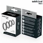 ADDICTED TOYS - CONJUNTO DE ANÉIS PENIANOS TEXTURIZADOS - 4 TAMANHOS