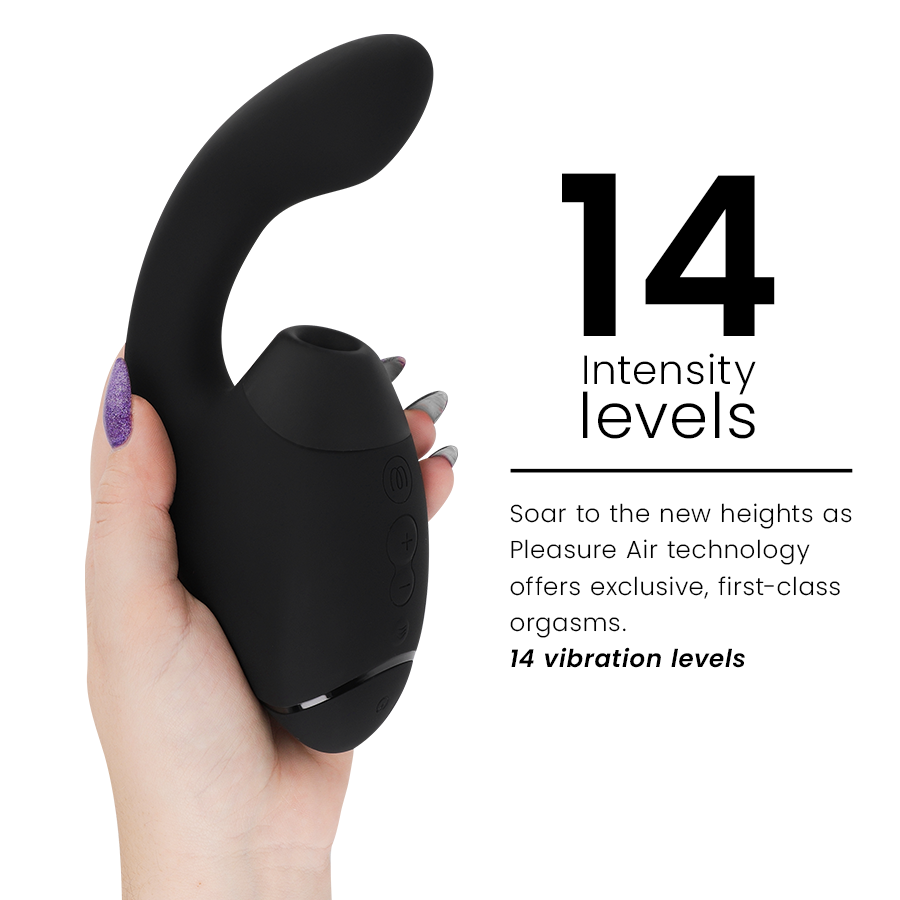 WOMANIZER - DUO NEXT ESTIMULADOR DUPLO DE CLITOR E PONTO G PRETO