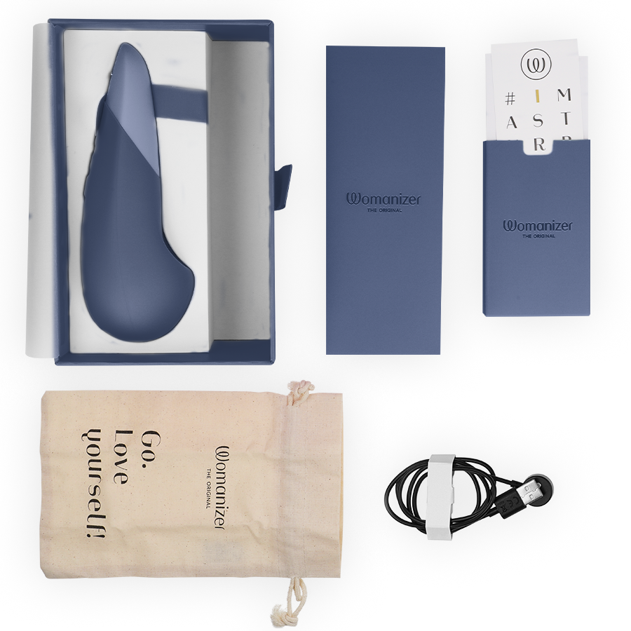 WOMANIZER - VIBE VIBRADOR SILENCIOSO DE USO À DIRETA AZUL ESCURO