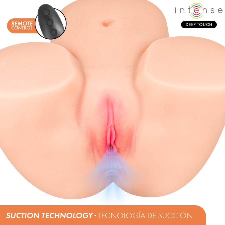 INTENSE DEEP TOUCH - MASTURBADOR VAGINAL GINGER COM EFEITOS DE SUCÇÃO, CALOR, VIBRAÇÃO E VOZ, COM CONTROLE REMOTO, 5,3 KG