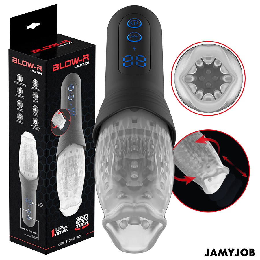 JAMYJOB - MASTURBADOR BLOW-R COM EMPURRAÇÃO E ROTAÇÃO