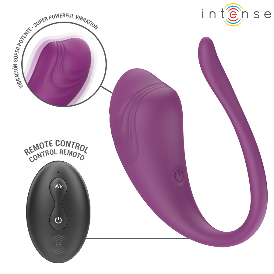 INTENSE - OVO VIBRATÓRIO ROXO OLIVIA COM CONTROLE REMOTO