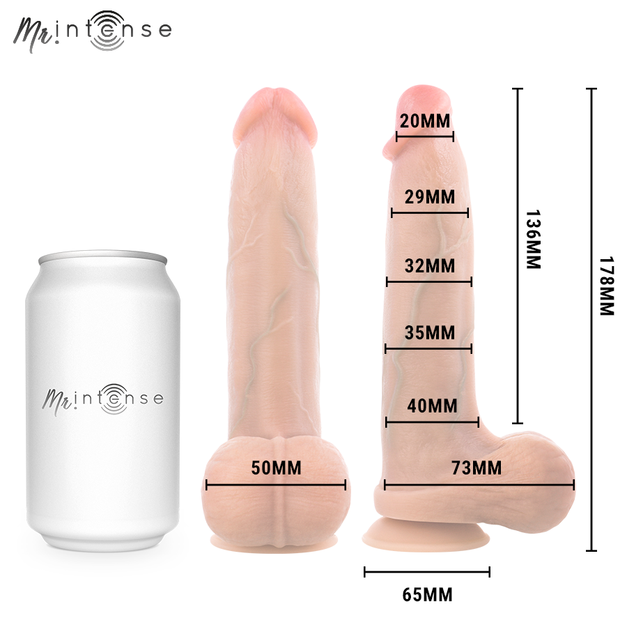 MR INTENSE - BRUCE PÊNIS ULTRA-REALISTA COM TESTÍCULOS 17,8 CM -Ø- 4 CM