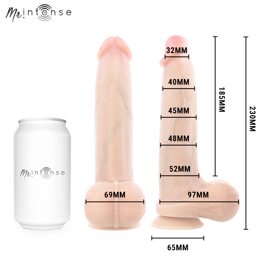 MR INTENSE - BRUCE L PÊNIS ULTRA-REALISTA COM TESTÍCULOS 23 CM -Ø- 5,2 CM