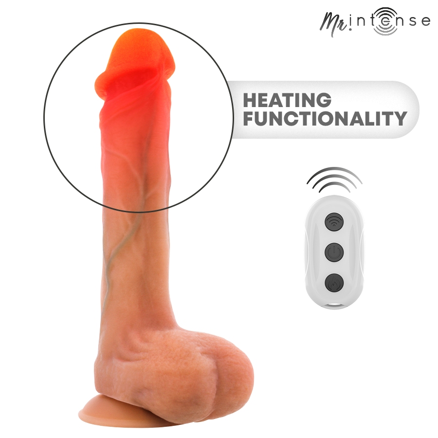 MR INTENSE - BRADLEY VIBRADOR DILDO COM EFEITO DE CALOR E CONTROLE REMOTO 21 CM -Ø- 4,2 CM