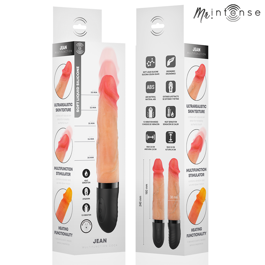 MR INTENSE - JEAN VIBRADOR UP&DOWN COM EFEITO DE CALOR 24 CM -Ø- 3,8 CM