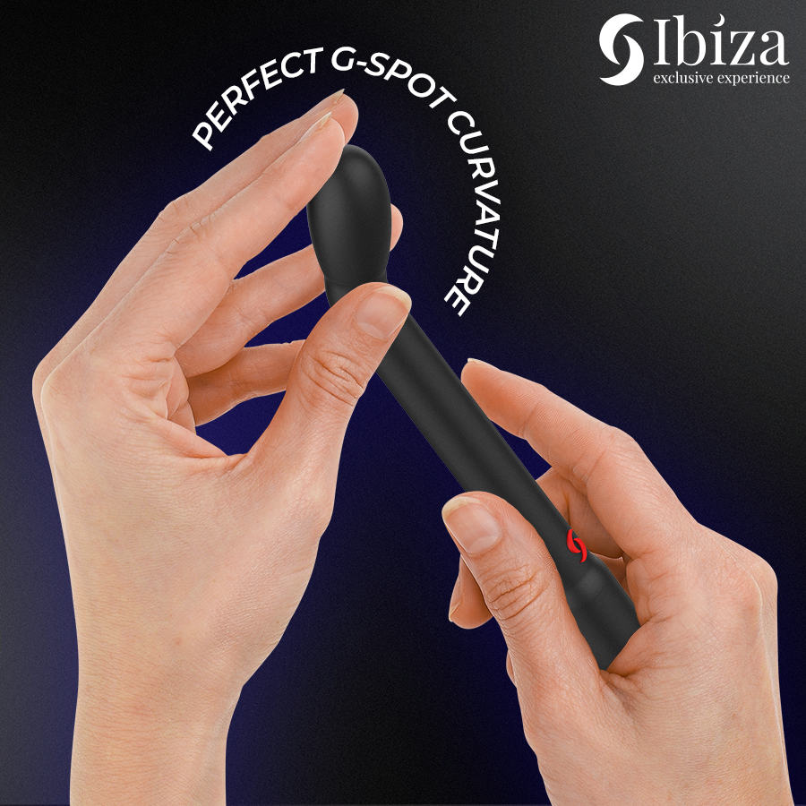 IBIZA - VIBRADOR DE PONTO G PRETO COM VIBRAÇÃO