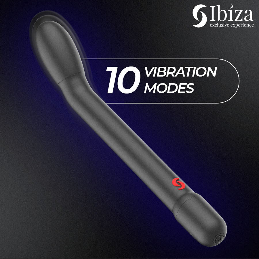 IBIZA - VIBRADOR DE PONTO G PRETO COM VIBRAÇÃO