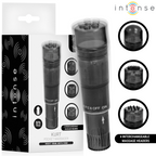 INTENSE - MINI MASSAGEADOR KURT COM 4 CABEÇAS INTERCAMBIÁVEIS PRETO