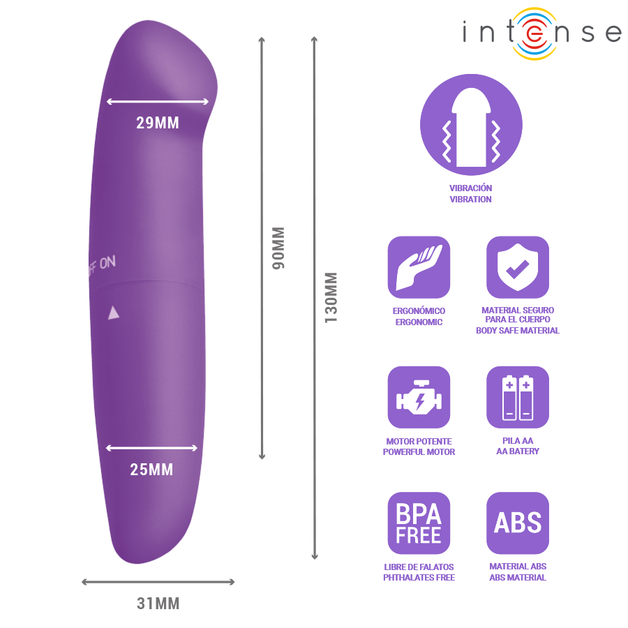 INTENSE - VIBRADOR PHIL G-SPOT ROXO 13 CM