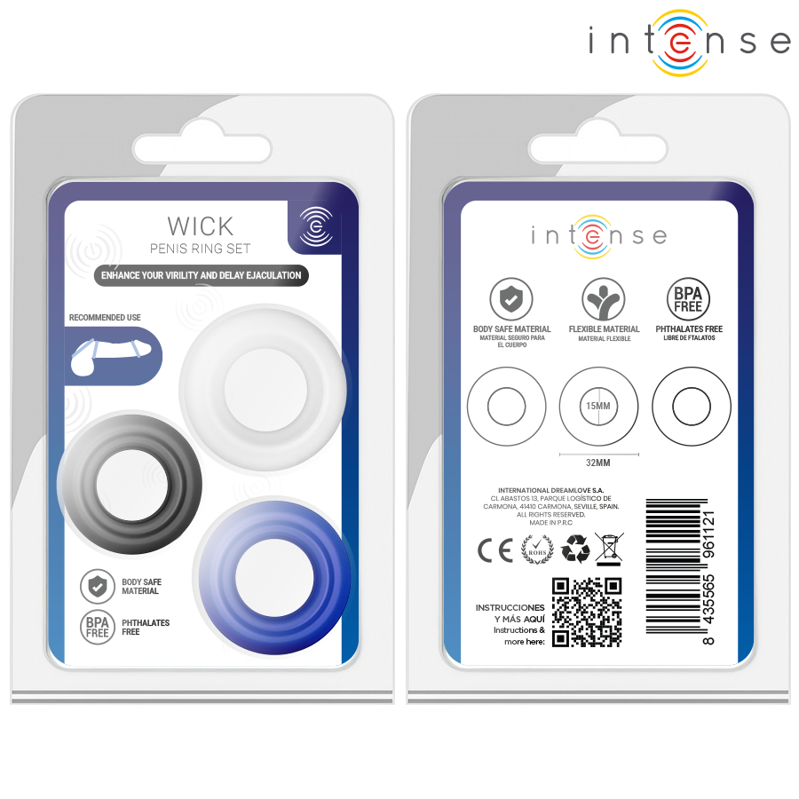 INTENSE - CONJUNTO DE 3 ANÉIS PENIANOS EM CORES VARIADAS