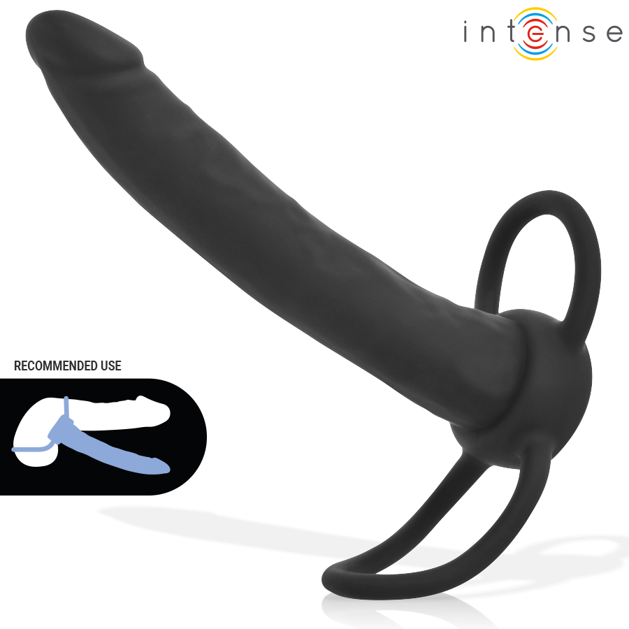 INTENSE - LUCAS DILDO ANAL COM ANEL DE SILICONE PARA PÊNIS E TESTÍCULOS