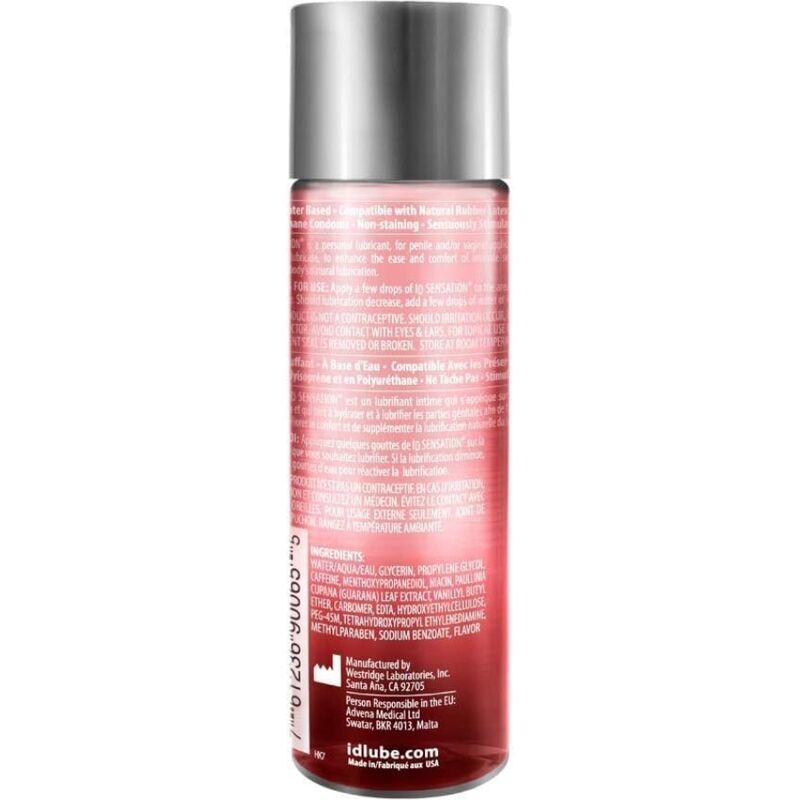 ID SENSATION - LUBRIFICANTE BASE DE GUA COM EFEITO CALOR 250 ML