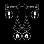 FETISH SUBMISSIVE - POSIÇÃO DE PERNAS ABERTAS COM ALGEMAS DE FORRO DE NOPRENE