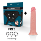 ROCKARMY - ARNÊS + DILDO SILICONE LÍQUIDO PREMIUM AVENGER 19 CM -O- 3.98 CM